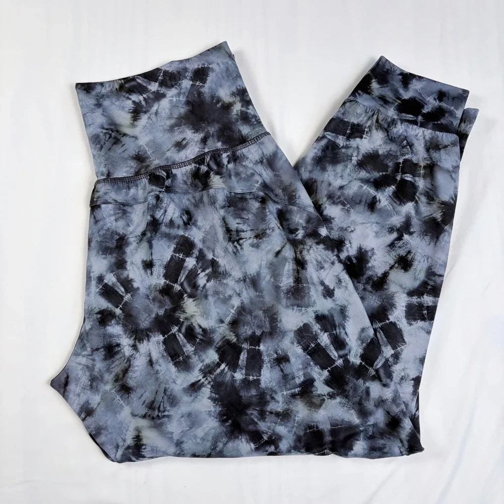 Athleta Salutation High Rise Blue Tie Dye Printed Joggers Sz 1X PLUS Lounge - Picture 3 of 8